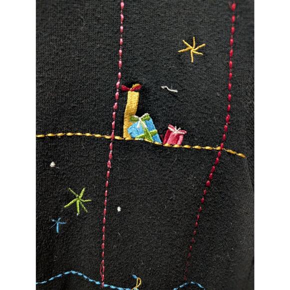 Vintage Onque Casuals Ugly Christmas Sweater Cardigan Holiday Festive Size 2X - Picture 4 of 10